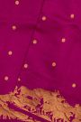 Chanderi Silk Purple Saree With Pichwai Cows Border