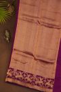 Chanderi Silk Wine Saree With Florals And Deers Border