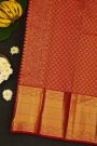 Kancheepuram Silk Red Saree With Florals And Diamonds In Zari Border