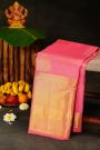 Kancheepuram Silk Baby Pink Saree With Paisley Buttis Body