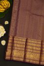 Kancheepuram Silk Violet Saree With Florals And Yalis Butti Body