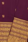 Kancheepuram Silk Violet Saree With Florals And Yalis Butti Body