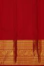 Kancheepuram Silk Red Saree With Paisleys And Peacocks Border