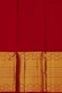 Kancheepuram Silk Red Saree With Big Florals Buttis Body And Zari Self Border