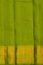 Kancheepuram Silk Parrot Green Saree With Zari Checked Body And Self Border