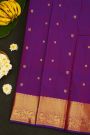 Kancheepuram Silk Purple Saree With Yaanai Butta Body