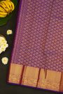 Kancheepuram Silk Purple Saree With Yaanai Butta Body
