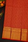 Kancheepuram Bridal Silk Red Saree With All Over Zari Jaal Self Border