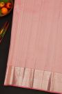 Kancheepuram Silk Baby Pink Saree With Boxes In Weaving Body Self Zari Border