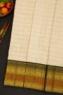 Kancheepuram Silk White Saree With Gold Zari Lines Body