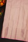 Kancheepuram Silk Brown Saree With Mat Finishing Zari Jaal Pastel Border