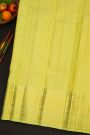 Kancheepuram Silk Lime Green Saree With Zari Checks