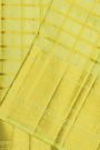 Kancheepuram Silk Lime Green Saree With Zari Checks