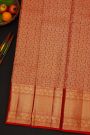 Kancheepuram Silk Red Bridal Tissue Saree WIth All Over Jaal