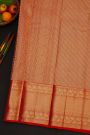 Kancheepuram Silk Red Bridal Tissue Saree WIth All Over Jaal