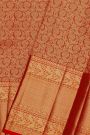 Kancheepuram Silk Red Bridal Tissue Saree WIth All Over Jaal