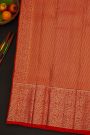 Kancheepuram Silk Multi Colour Checks Yellow Saree With Red Jaal Border