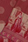 Kancheepuram Silk Pinkish Red Saree With Checks Body Human Zari Weaving Border
