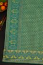 Kancheepuram Silk Rama Green Saree With Gold Zari Weaving
