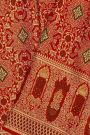 Kancheepuram Silk Bridal Red Saree With Self Florals And Meenakari Body
