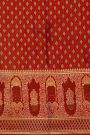 Kancheepuram Silk Bridal Red Saree With Self Florals And Meenakari Body