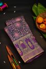Kancheepuram Silk Royal Blue Saree With Meenakari In Body And Border