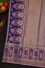 Kancheepuram Silk Royal Blue Saree With Meenakari In Body And Border