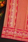 Kancheepuram Silk Baby Pink Saree With Meenakari Designer