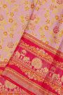 Kancheepuram Silk Baby Pink Saree With Meenakari Designer
