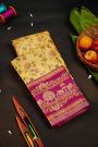 Kancheepuram Silk Yellow Saree With Meenakari In Body And Border