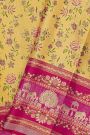 Kancheepuram Silk Yellow Saree With Meenakari In Body And Border