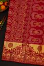Kancheepuram Silk Bridal Red Saree With Gold And Silver Zari Jaal Body