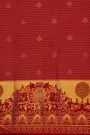 Kancheepuram Silk Bridal Red Saree With Gold And Silver Zari Jaal Body