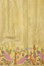 Fusion Kancheepuram Tissue Gold Saree With Thread Work Peacocks Border