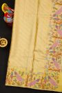 Fusion Kancheepuram Tissue Pista Green Saree With Meenakari Thread Work Border