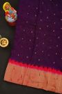 Bandhani Silk Violet Saree With Muniya Border