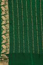 Bandhani Silk Bottle Green Saree With Swans In Bandhani Body