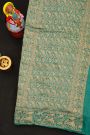 Bandhani Silk Sea Green Saree With Swans In Bandhani Body