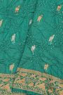 Bandhani Silk Sea Green Saree With Swans In Bandhani Body