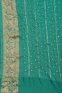 Bandhani Silk Sea Green Saree With Swans In Bandhani Body