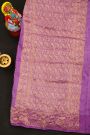 Bandhani Silk Lavender Saree With Swans In Bandhani Body