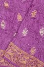 Bandhani Silk Lavender Saree With Swans In Bandhani Body