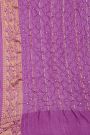 Bandhani Silk Lavender Saree With Swans In Bandhani Body