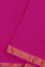 Bandhani Georgette Rani Pink Saree With Zari Lines In Bandhani Dots Body