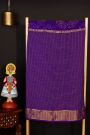 Bandhani Georgette Violet Saree With Bandhani Dots Body