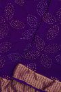 Bandhani Georgette Violet Saree With Bandhani Dots Body