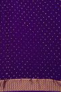 Bandhani Georgette Violet Saree With Bandhani Dots Body