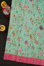 Fusion Paithani SIlk Sea Green Saree With Thread Work And Muniya Border
