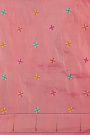 Fusion Paithani SIlk Baby Pink Saree With Thread Work And Muniya Border