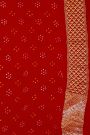 Pure Bandhani Kaddi Georgette Red Saree WIth All Over Floral Jaal